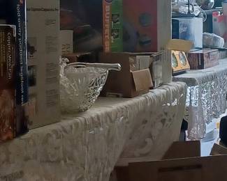 This is a 16' table in the living room.. Double stacked places with lots under the table