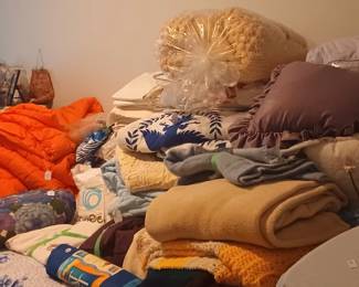 Bed Linens.. with a little fabric pile thrown in
