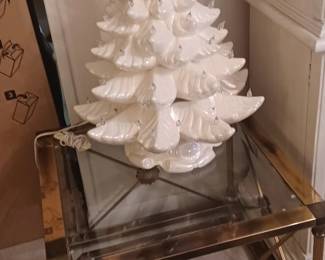 Ceramic three piece lit tree