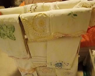 Hand crocheted pillow cases
