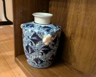 Blue Vase with Asian Flair