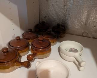 7 French Onion Soup Bowls Circa 1970's Plus so much more