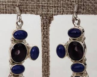 Lapis Lazuli Amethyst Plated In 925 Sterling Silver