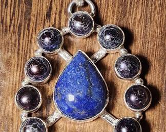 Lapis Lazuli In 925 Silver Pendant