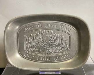 Give Us This Day Pewter Bread Tray