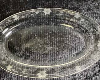 Rare Pyrex Etched Glass Serving Platter