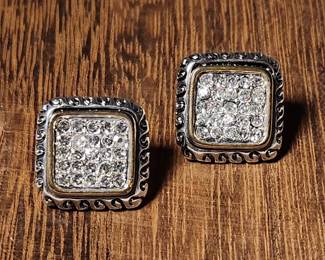 White Topaz Copper In 925 Silver Earrings