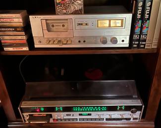 LXI cassette deck and combination turntable, 8 track player.