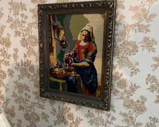 Vintage framed needlepoint.
