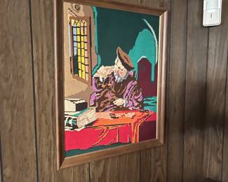 Vintage framed needlepoint.