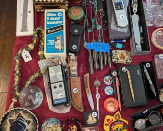 Knifes - Walkie Talkies - Cross Pencil - Waterford Cake Slicer - Buck Knife