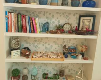 Decorative items, shelves not for sale