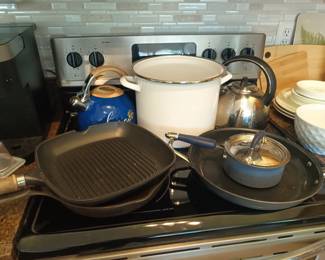 Pots and pans, cast iron.