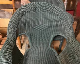 Green Wicker Rocking Chair