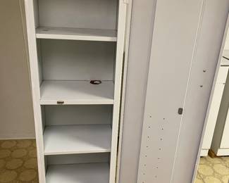 Tall metal pantry inside