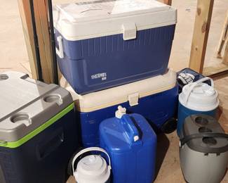 Coolers of different sizes, the home also has Yeti Coolers that are for sale.