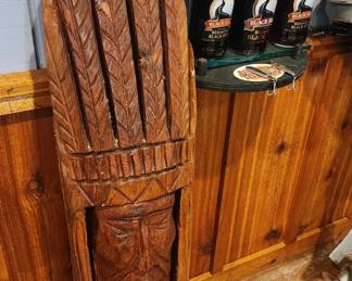 Wood Craving of a Native American Chief