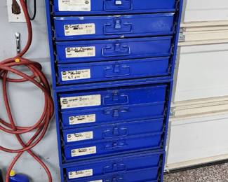 Metal Blue Multi-Drawer Storage Cabinet