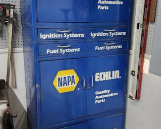 NAPA Echlin Automotive Parts Cabinet, used for storing and organizing car parts and etc.
