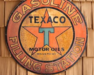 Texaco T Motor Oils Round Advertising Sign 25.5 "