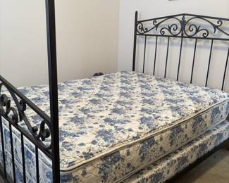 Queen pewter look bed frame &. Mattress