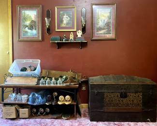 Antique Victorian camel back chest