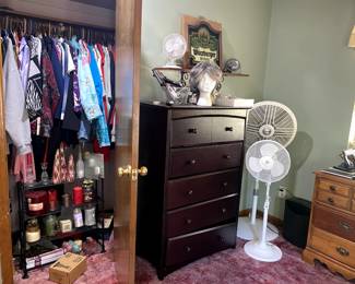 Candle collection/wigs/stand fans
