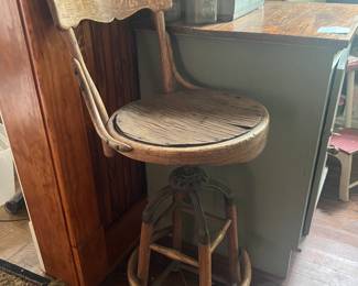 Antique Wooden Bar Stool