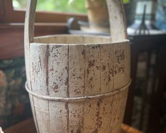 Antique Wood Barrel Bucket