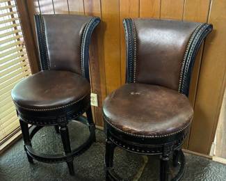 2 leather kitchen bar chairs