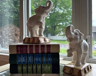 Ceramic Elephant Bookends