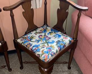 Vintage Wooden Corner Chair (2 Available)