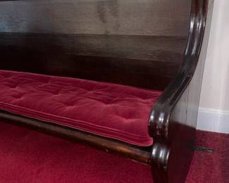 Antique Church Pew Bench W/ Cushion