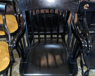 Vintage Black "Hitchcock Style" Arm Chairs (2 Available)