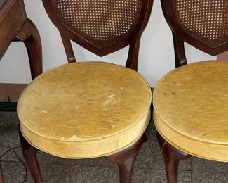 Vintage Velvet Cushioned Shield Back Chair (2 Available)