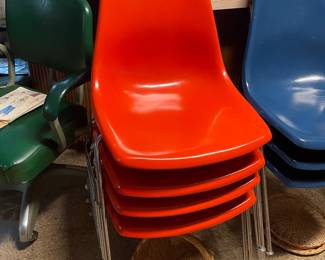 Vintage Colorful Bucket Chairs