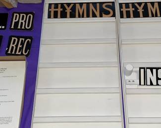 Vintage Hanging Hymn Boards W/ Interchangeable Letters, Numbers, Etc.
