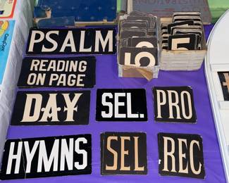 Vintage Hanging Hymn Boards W/ Interchangeable Letters, Numbers, Etc.
