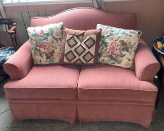 Pink Upholstered Loveseat (2 Available)