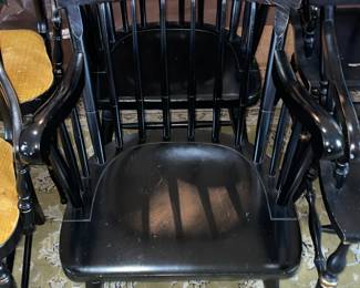 Vintage Black "Hitchcock Style" Arm Chairs (2 Available)
