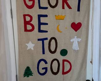 Vintage Handmade Felt Banner