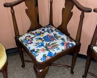 Vintage Wooden Corner Chair (2 Available)