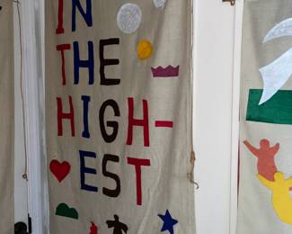 Vintage Handmade Felt Banner