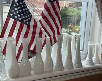 Vintage Milk Glass Vases