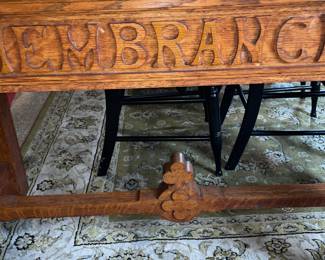 Antique Wooden "In Remembrance Of Me" Engraved Communion Table