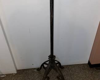 STUNNING Antique 1920s Gothic French Iron Floor Candelabras W/ Adjustable Arms