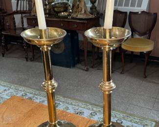 Large Brass Candlestick Holders