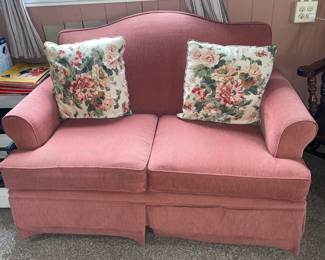 Pink Upholstered Loveseat (2 Available)