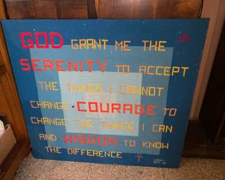 Oversized Handmade Fabric & Wood Wall Plaque