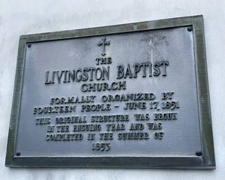 Original "The Livingston Baptist Church" Exterior Wall Plaque Sign